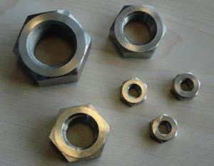 DIN 2. 4600  Legering B-3 Hastelloy B-3 Firkantet hex møtrik Hex tynd møtrik pr. ASME B 18. 2. 2